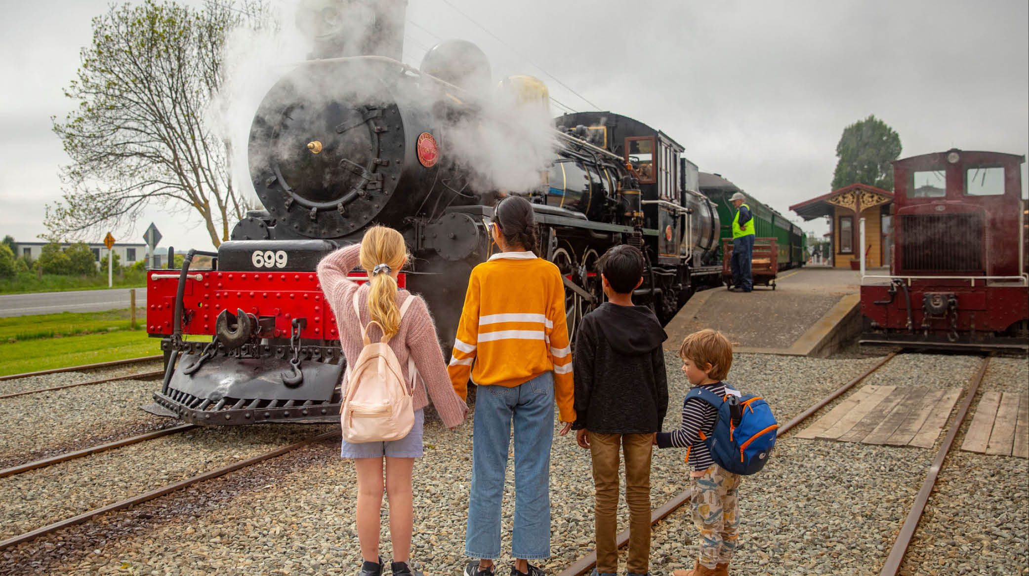 Vintage steam train at Pleasant Point